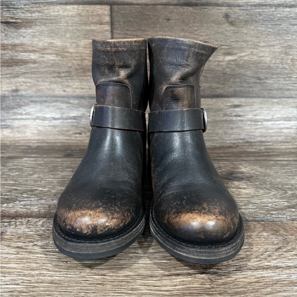 NEW w/o Box FRYE VERONICA FLEX BOOTIE IN DISTRESSED ANTIQUE BLACK SIZE 8 #3 - Picture 3 of 8